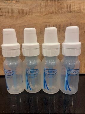 Dr. Brown's Clear & White Baby Bottles - Blue Accents (4 Pack)